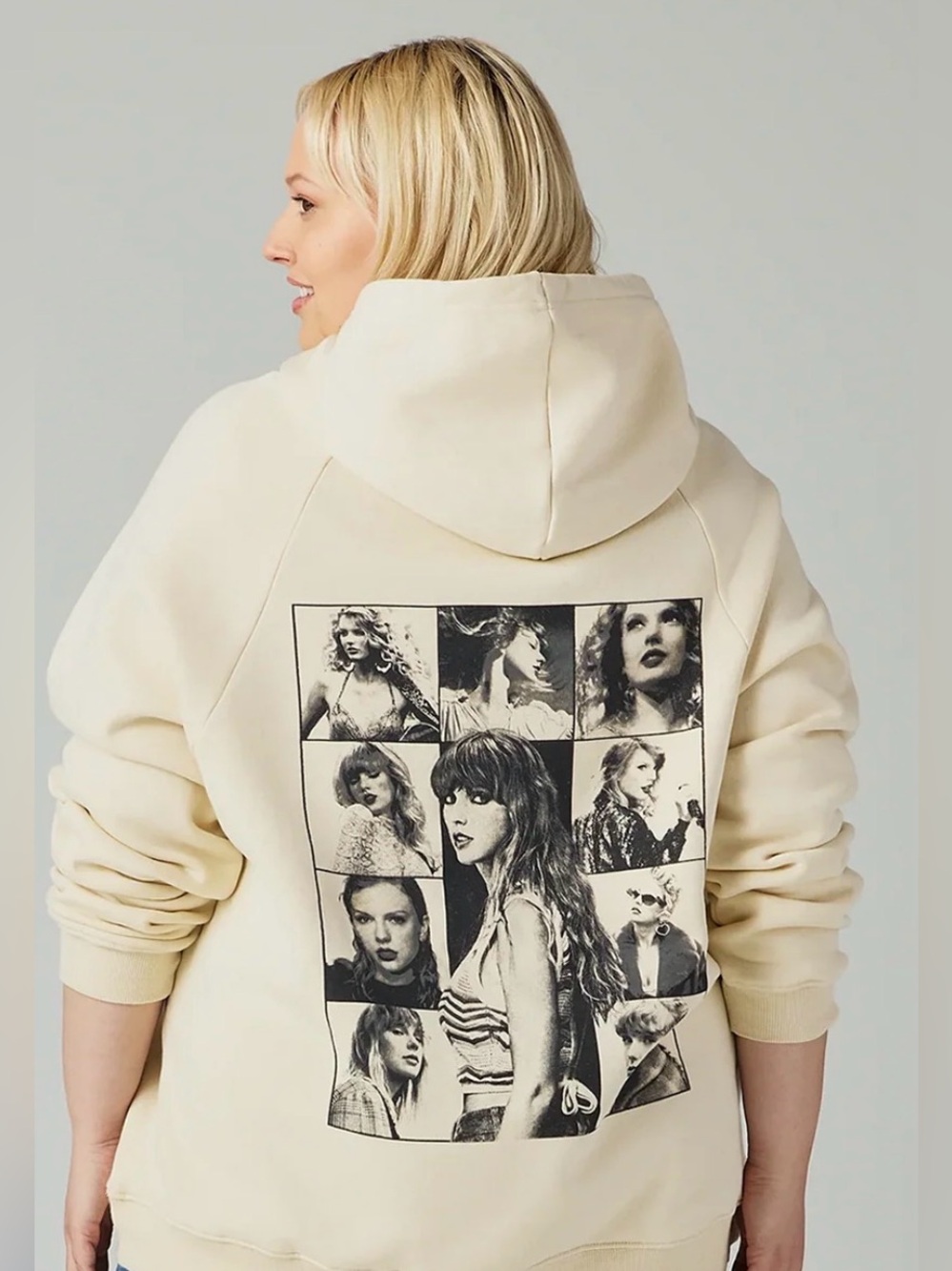 Taylor Swift Cream Hoodie - The Eras Tour Branding